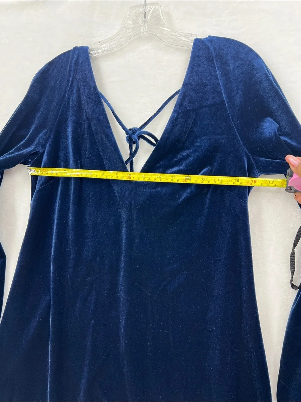 Free People Velvet Backless Dress in Deep Blue 0133